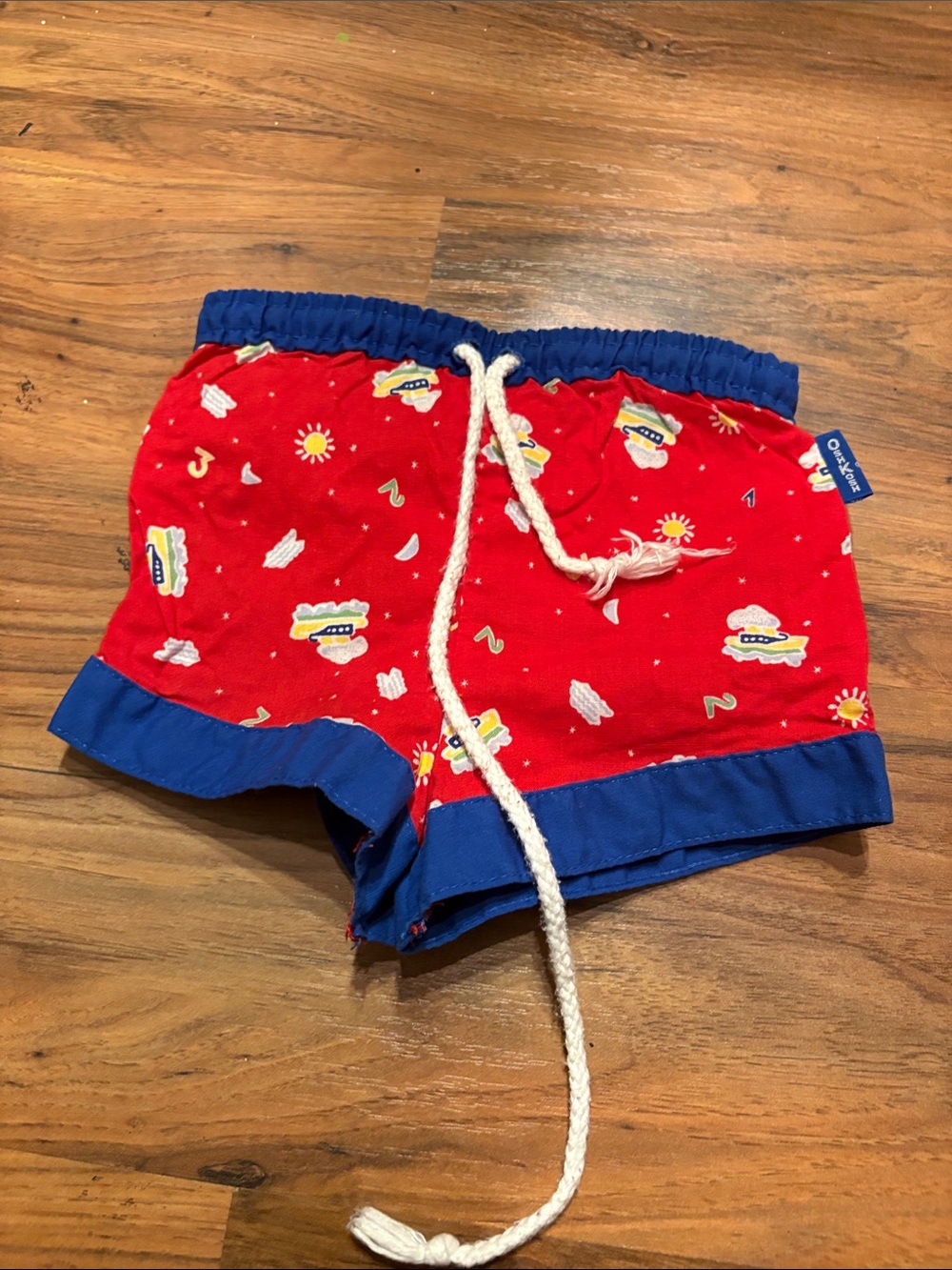 Vintage OshKosh B'gosh Red and Blue Toddler Swim Shorts